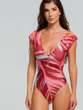 Cosita Linda Rainforest Radiance  Plunge Swimsuit